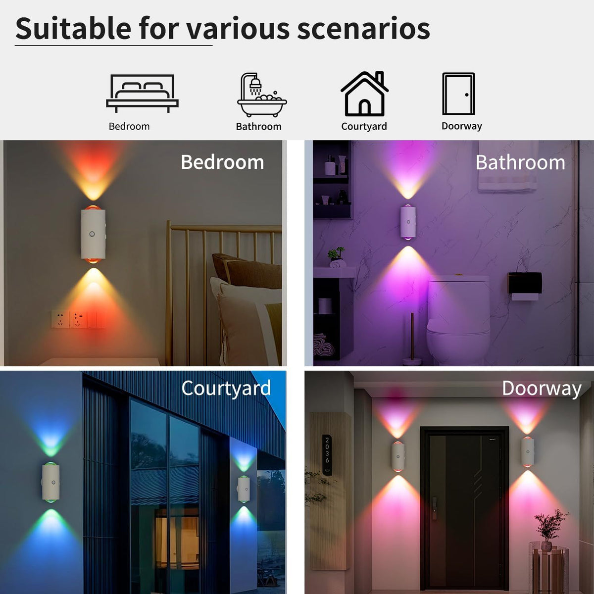 Uvrelle GlowSense — Rechargeable Motion Sensor Wall Light