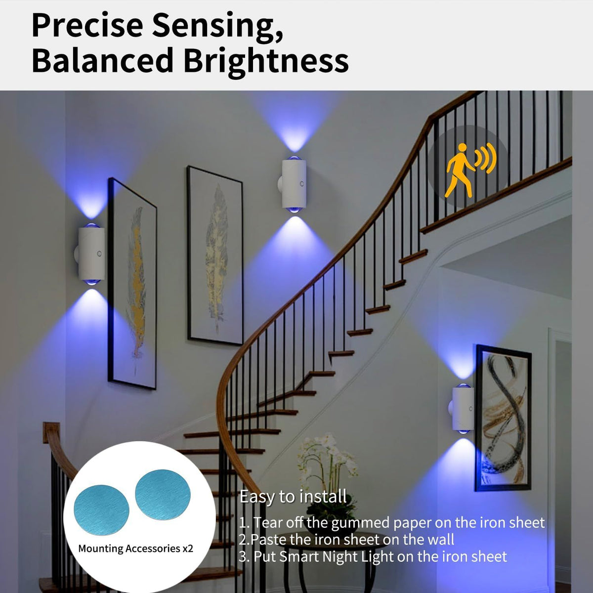 Uvrelle GlowSense — Rechargeable Motion Sensor Wall Light