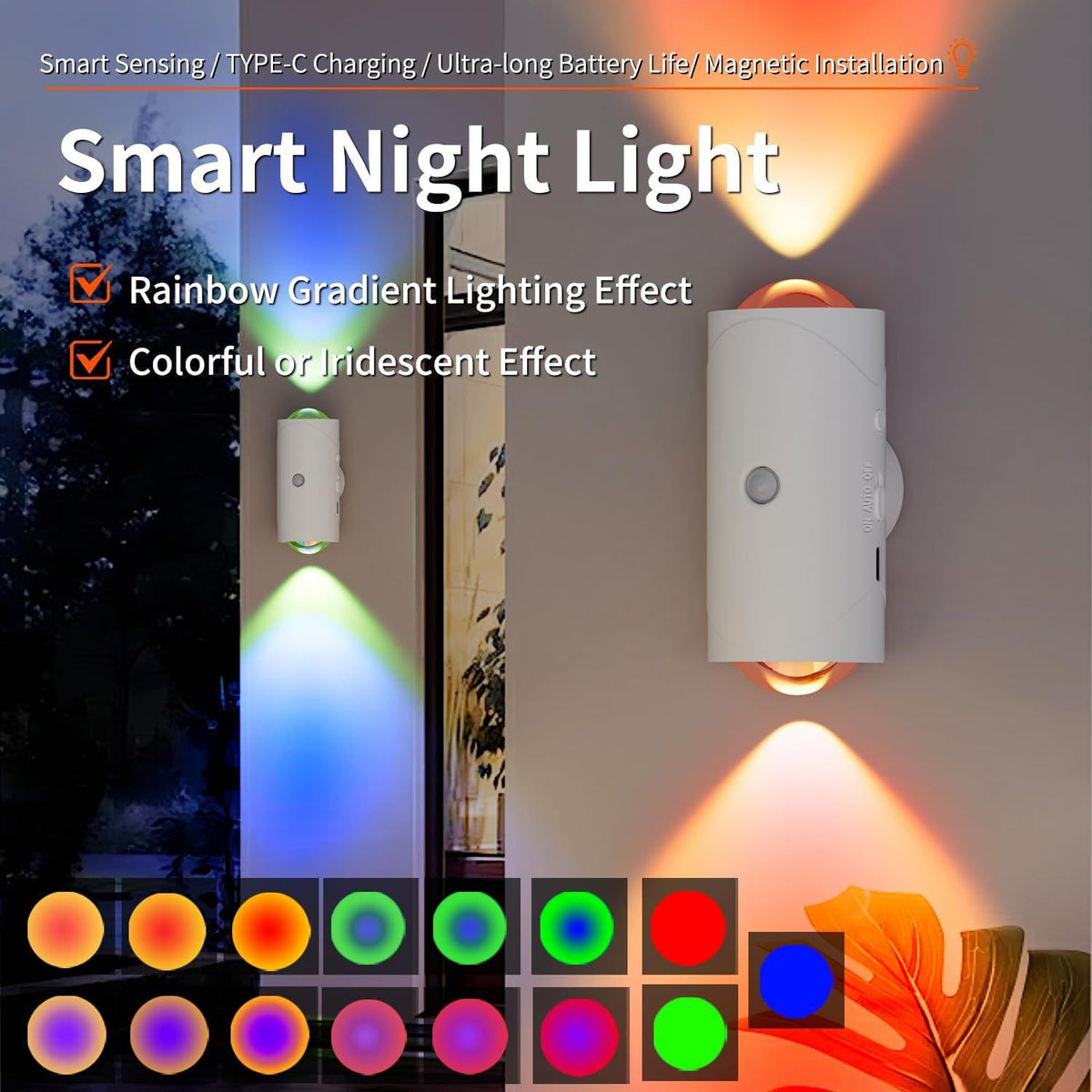 Uvrelle GlowSense — Rechargeable Motion Sensor Wall Light